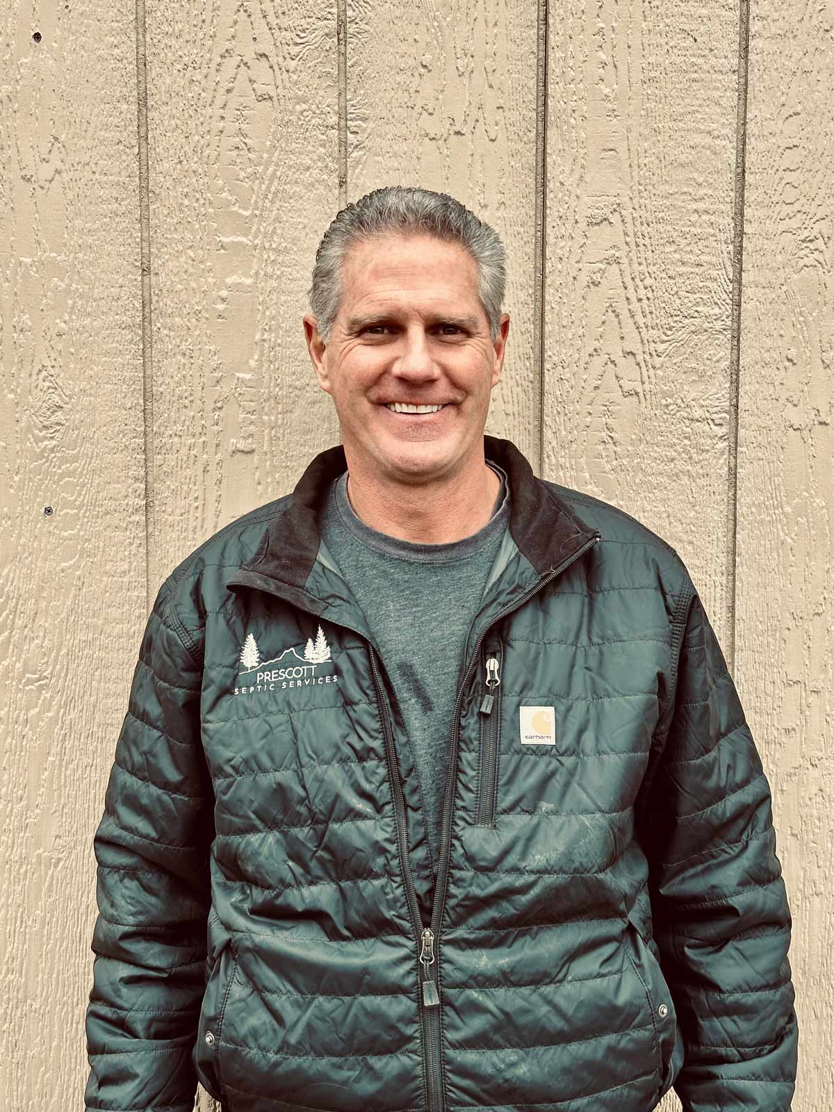 David Gorshenin, owner of I-5 Septic Services, at a job site